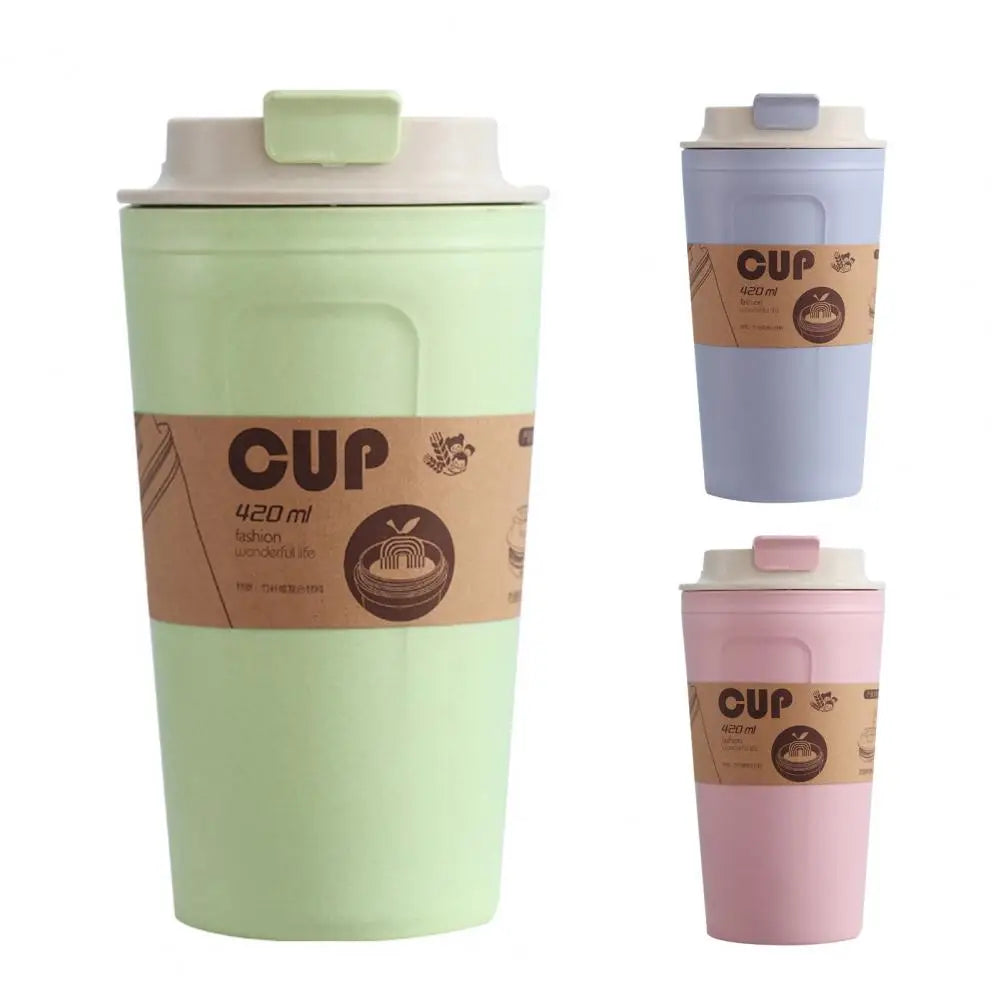 Coffee Cup BPA Free Portable Bamboo Fiber Sustainable Travel Tumbler Mug Sealed Cup with Hand Cup Creative Student Water Bottles