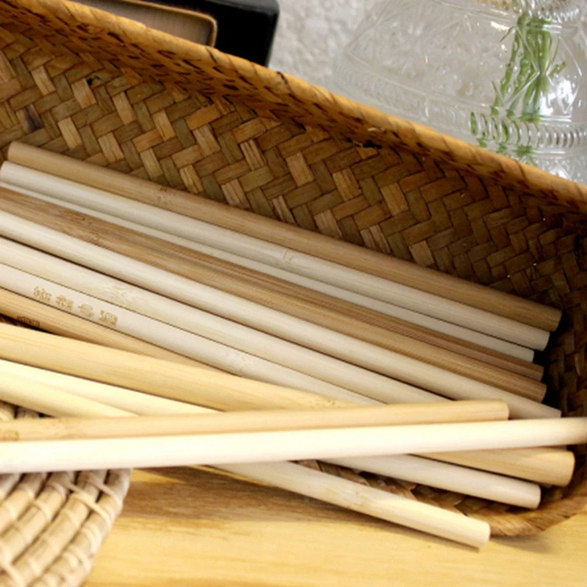 10Pcs Reusable Bamboo Straw Natural Bamboo Drinking Straws Sustainable Biodegradable Eco-Friendly Straws for Cocktail Milkshake