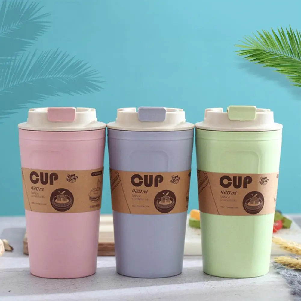 Coffee Cup BPA Free Portable Bamboo Fiber Sustainable Travel Tumbler Mug Sealed Cup with Hand Cup Creative Student Water Bottles